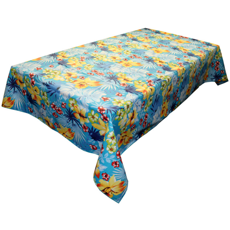 Nappes tropicales à imprimé hawaïen, Turquoise, 58 po carré