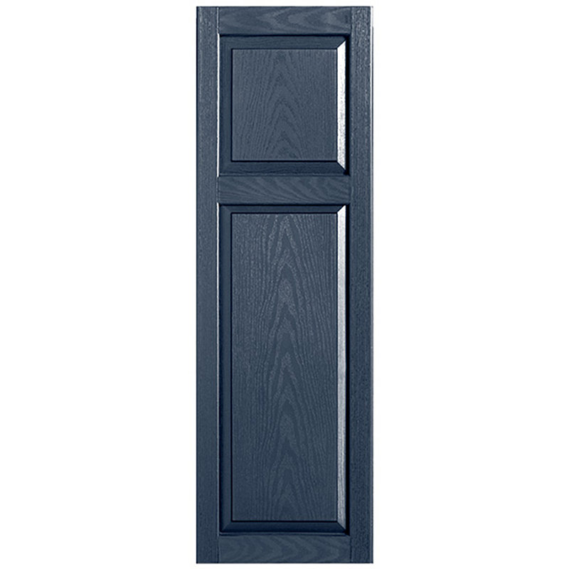 Custom Cottage-style Raised Panel Vinyl Shutters Pair, 15", 40", Royal