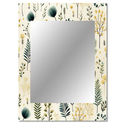 Allye Botanical Harmony - Plants Unique Wall Mirror, Botanical, Nature, Floral Mirror, Printed Metal Art