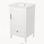 Meuble-lavabo autoportant de 20 po avec comptoir d'évier, armoire en panneau de fibres à densité moyenne avec 1 porte, 1 tiroir, tablette de porte et patins réglables, blanc