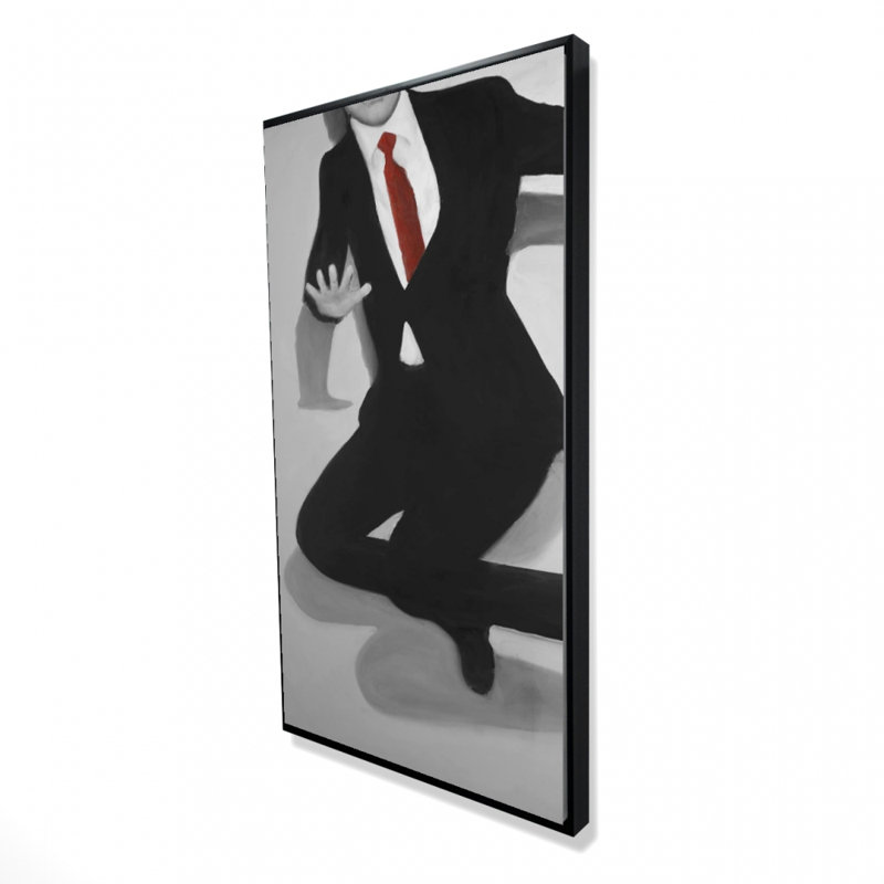 Classical Jumping Man - Black Contemporary Framed Canvas Decor