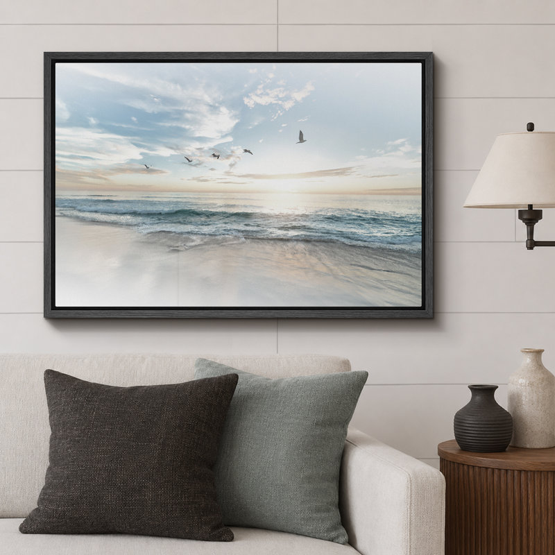 Coastal Beach Sunrise on The Beachy Scene Seagull Coastal Modern Large Canvas Art Wall Art Décoration de chambre à coucher