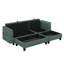 Canapé modulaire rembourré en L de 83 po avec amplement d'espace de rangement, lit convertible avec repose-pieds mobile et six coussins décoratifs en forme de L-2049868439