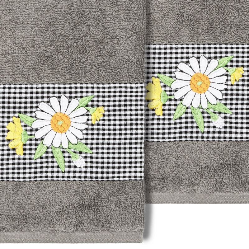 Débarbouillette 100% coton DAISY, Gris foncé