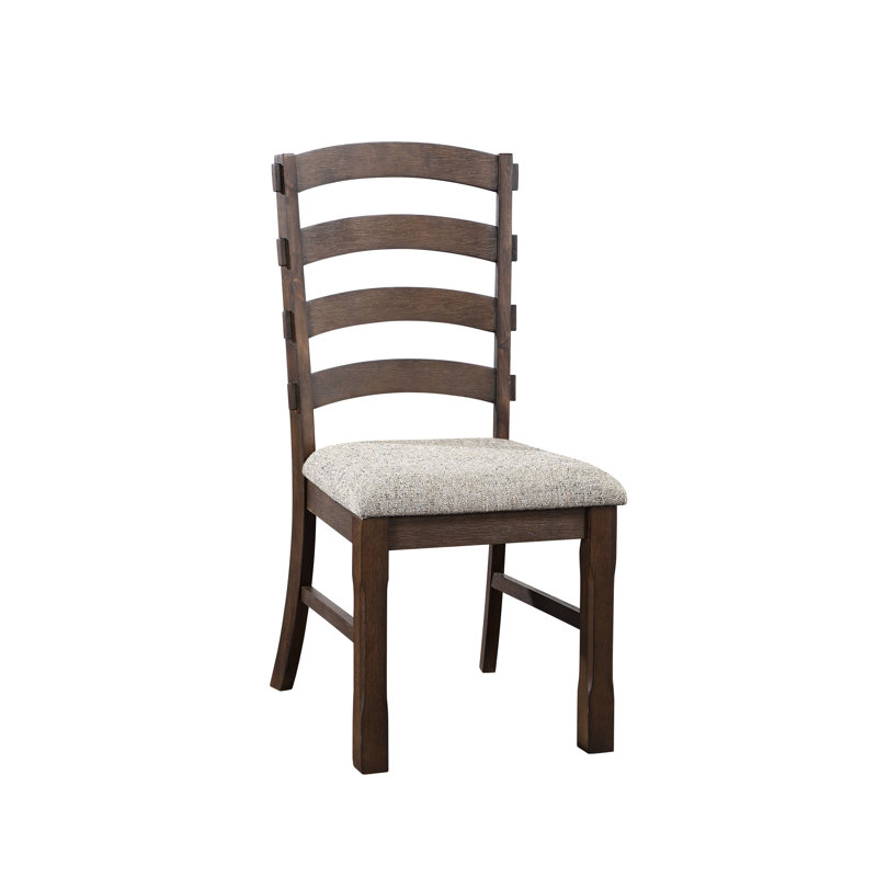Coussins de siège en tissu gris Albistro avec meubles de table de salle à manger brun rustique et chêne - table, chaises