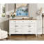 7-Drawer Mid-Century Dresser - 54 Inch, Distressed Wood, Ideal For Bedroom, Nursery, Or Living Room-1254032582