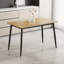 Table de salle à manger moderne minimaliste en panneau de fibres à densité moyenne, table de salle à manger élégante, table de salle à manger de cuisine, robuste et durable, facile à assembler, pieds en métal noir, convient pour 4 à 6 personnes, convient à la maison-230627689