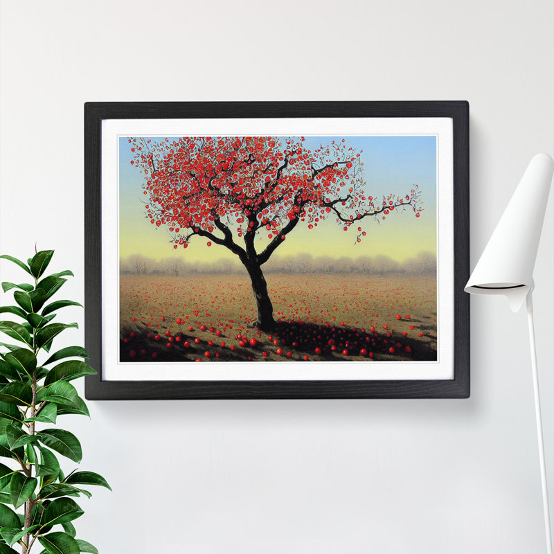 Enigmatic Apple Tree - Single Picture Frame Print, 25cm H x 34cm W x 2cm D, Black Framed
