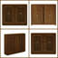 Buffet en bois massif cannelé de 39 po de style Mid-Century moderne avec trous de sortie et rangement, buffet en noyer pour le salon, l'entrée et la cuisine
