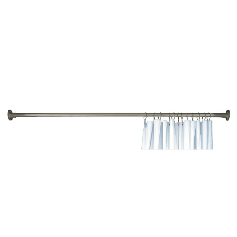 Cabine P0094 avec tringle de douche de 72 po et laiton massif, Nickel mat