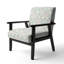 Fauteuil d'appoint rembourré à motif damassé bleu et crème