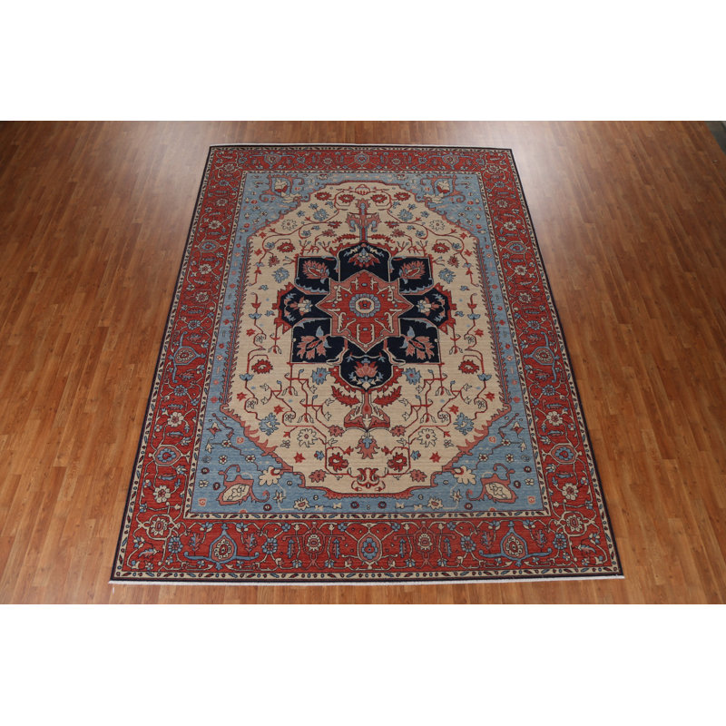 Tapis turc Heriz Serapi noué à la main 9 x 12
