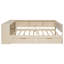 Structure de lit double en bois avec tablettes ouvertes, bureau, tiroirs et station de charge (crème)-1673659212