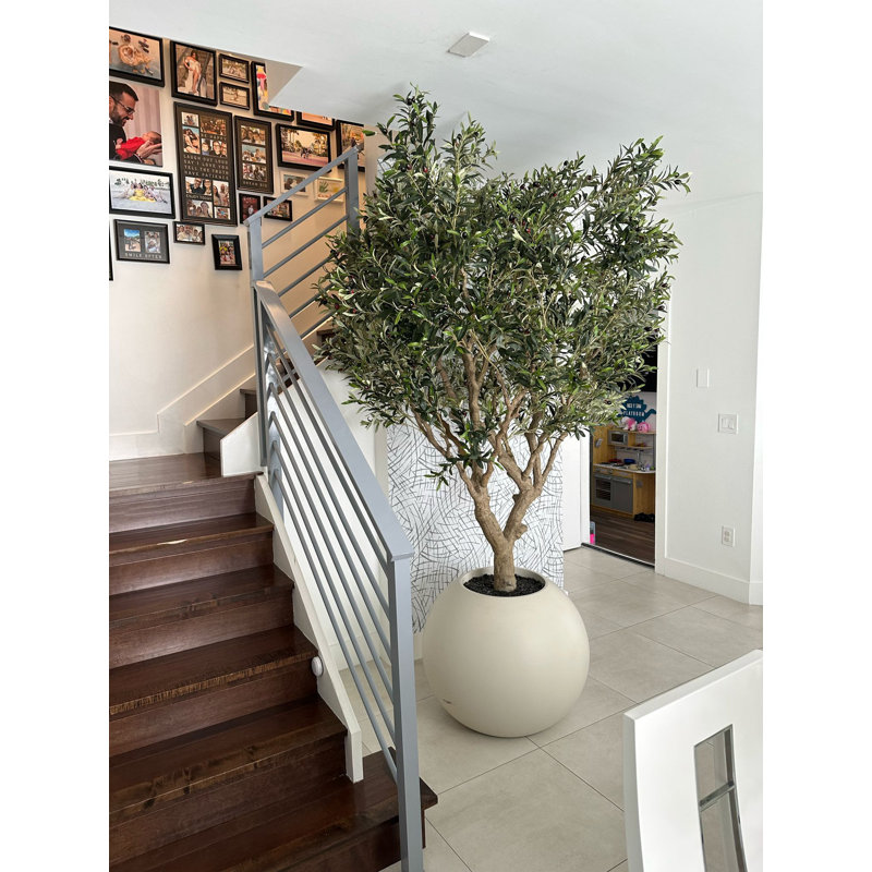 Artificial Olive Tree 30" Globe Planter, Beige