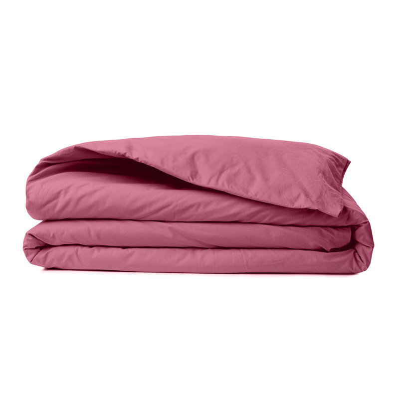 Elegant Dusty Rose Ranforce King Quilt Cover, 102.4 x 86.6 inches | 100% Cotton, 155 Thread Count | Button Closure, Machine Washable at 30°C | Soft & Luxurious Bedding for a Cozy Bedroom Retreat