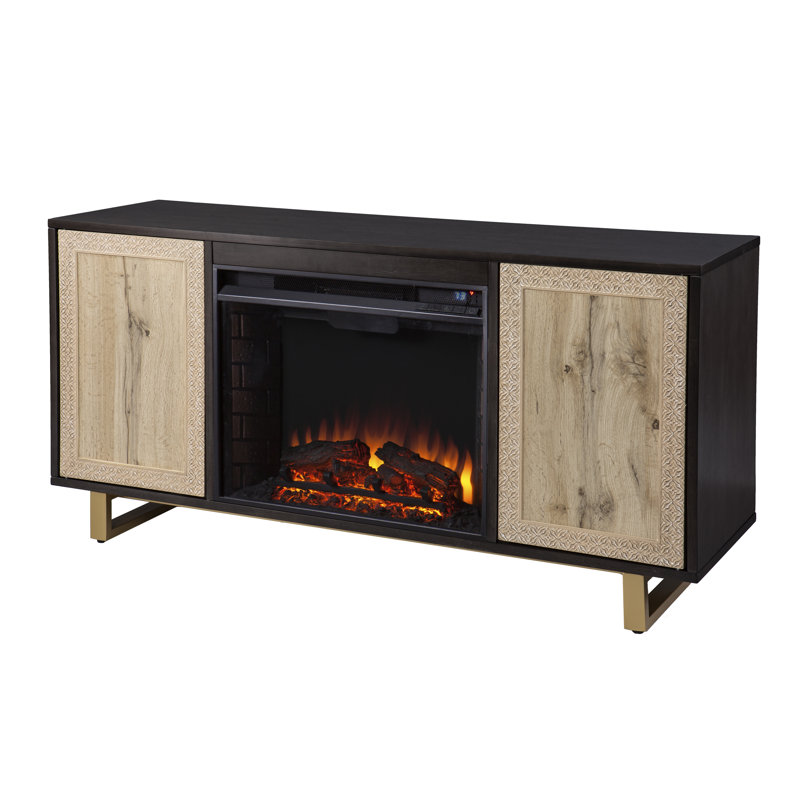 Sarenac Darby Home Co 54.25 " W Brown Electric TV Stand with BTU 4700