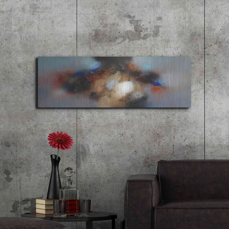 «Into the Blue» par Eelco Maan - reproduction d'art sur métal sans cadre, L 48 po x H 16 po