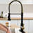 Touchless Kitchen Faucet With Pull Down Spray - Hands Automatic Smart, Black + Gold, Contemporary, Stainless Steel, Ceramic Fill Smart Touchless, , Contemporary Design, Filler