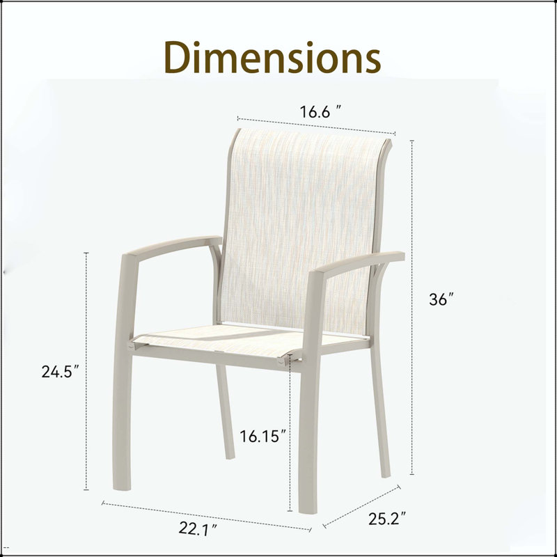 Chaise de salle à manger empilable Textilene