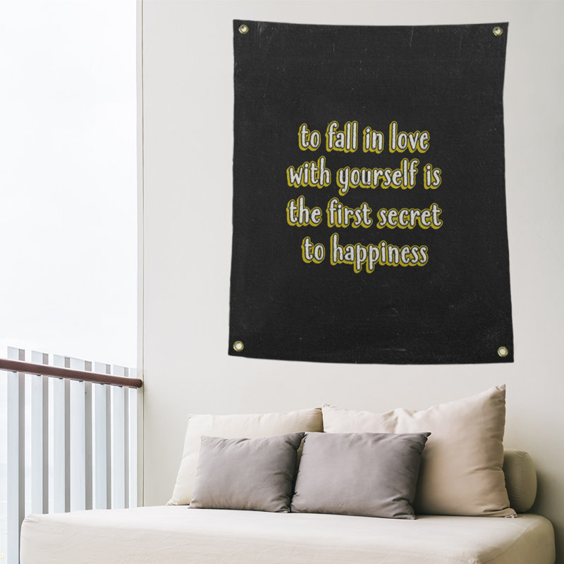 Tapisserie tableau noir en polyester, H 36 po x l 26 po, Jaune
