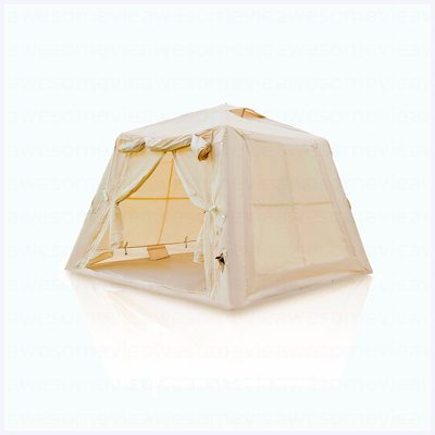 Tentes gonflables 5,76 M² pour camping avec auvent, tente gonflable avec pompe à main, tente gonflable 4 saisons à installation facile, tentes imperméables Oxford Air Glamping pour camping adulte 2-3 personnes