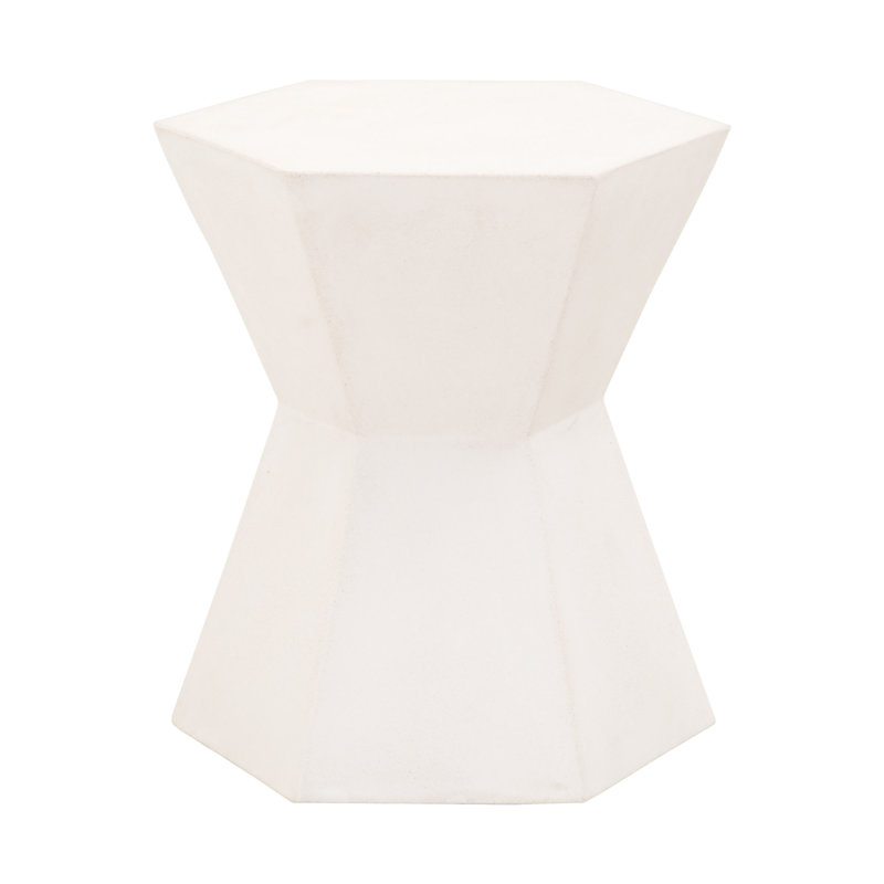 Jaidyn Concrete Top End Table, Ivory Concrete