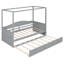 Lit de jour à baldaquin simple avec lit gigogne simple, gris-127234657