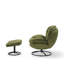 Velvet Swivel With Footstool Accent Chair-1895488094