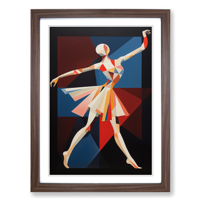 Ballet Dancer Constructivism - Framed Print, 46cm H x 34cm W x 2cm D, Walnut