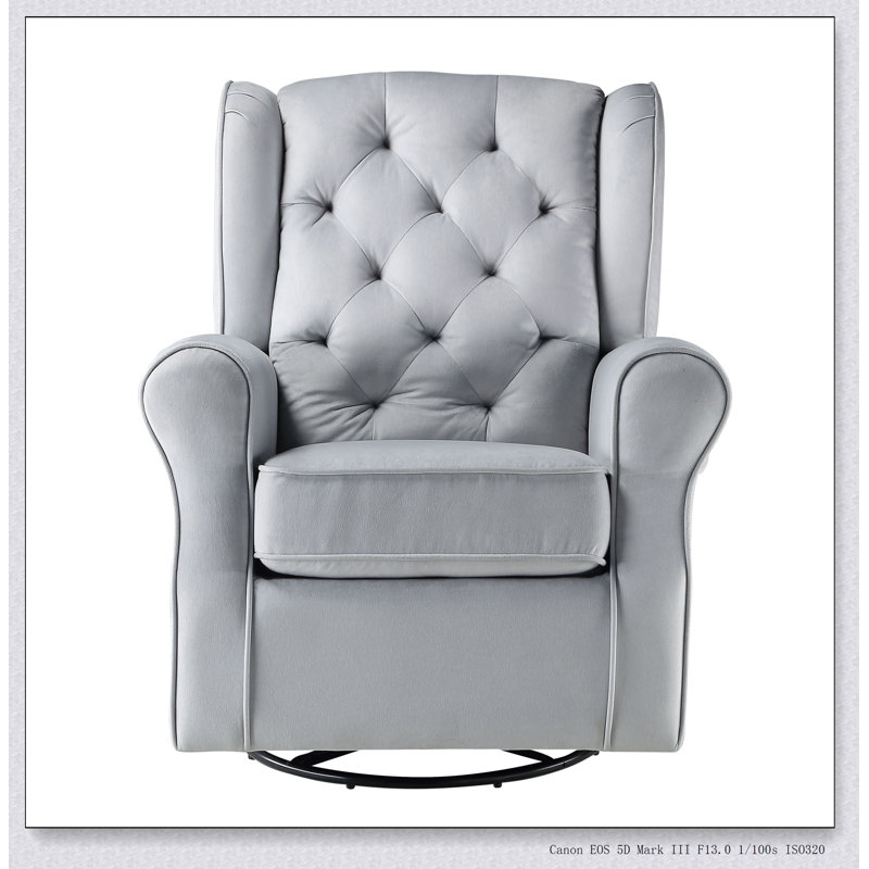 Chaise pivotante grise avec fauteuil oscillant