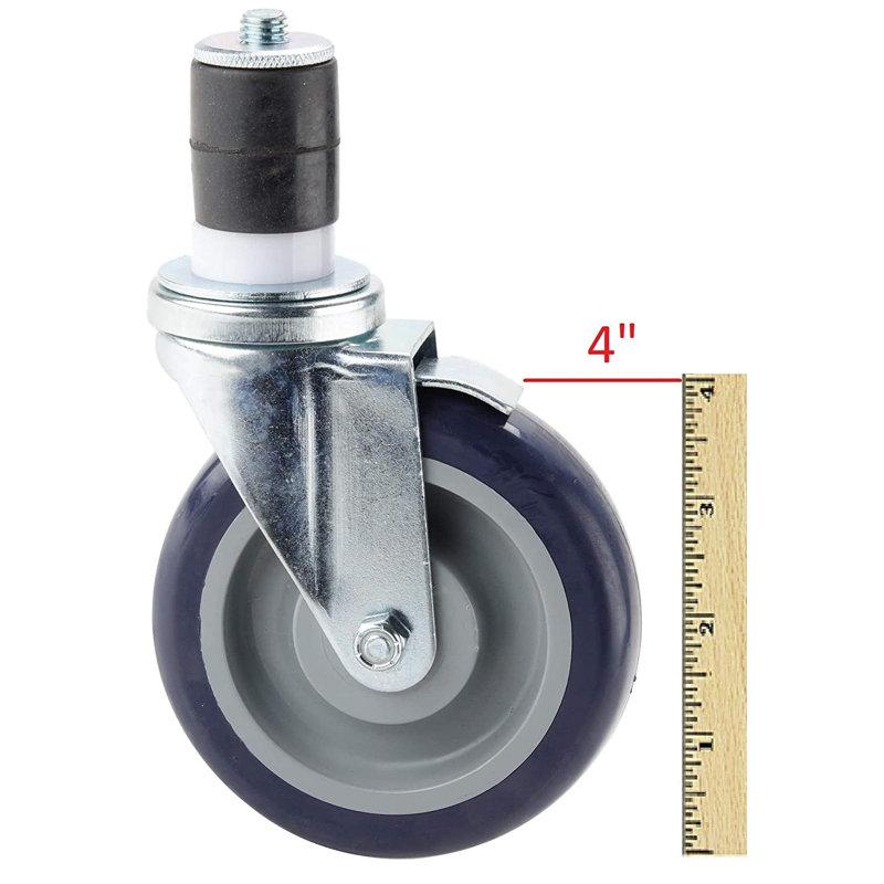 4 in. Casters for Prep Table. Expandable Table Wheels, 7.5" H x 4.5" W x 2" D