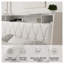 Structure de grand lit plateforme avec tête de lit ergonomique, station de charge intégrée et tablette de rangement - Lit tapissier en similicuir blanc-153830252