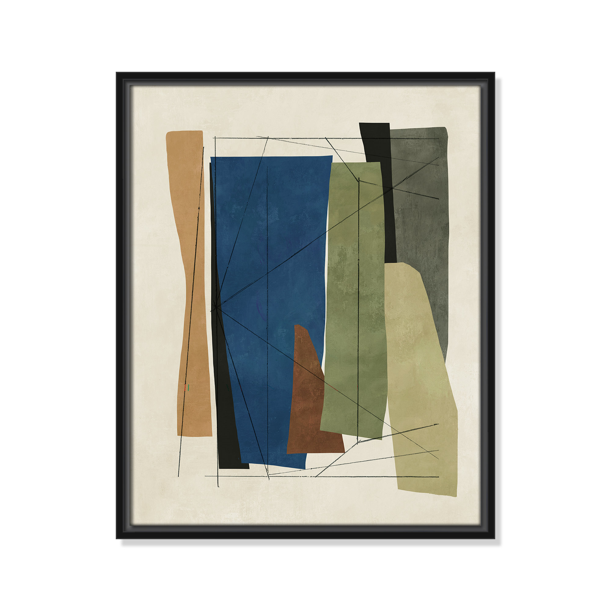 Sync I by Tom Reeves, 21.5" H x 17.5" W x 2" D, Black Framed