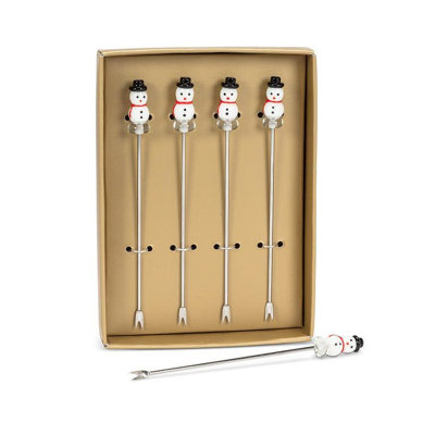 Snowman Cocktail Picks. Set Of 4