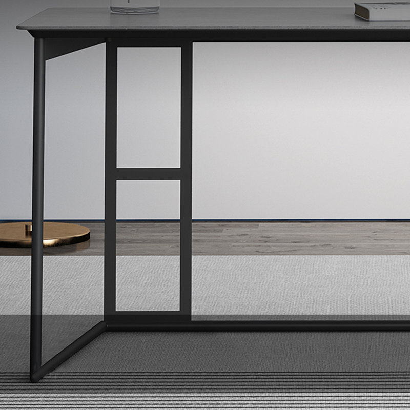 Bureau en pierre frittée de qualité supérieure, Gris, H 29,53 po x l 47,24 po x P 23,62 po