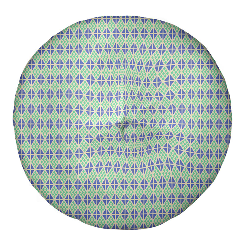 Coussin de sol Katelyn Elizabeth, 26 po x 26 po, Vert / bleu