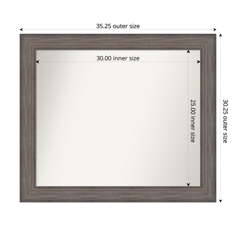 Miroir Hannaley, 30,25 po x 35,25 po, Rectangle