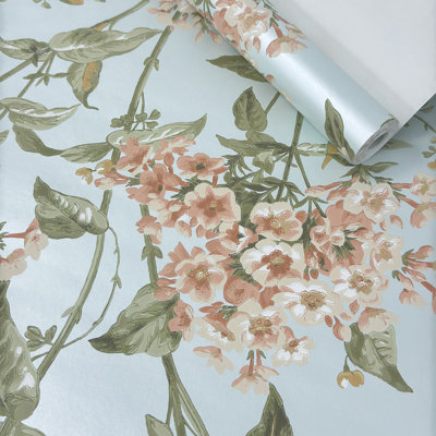 Textured Old Fashion Wallpaper Floral Roll