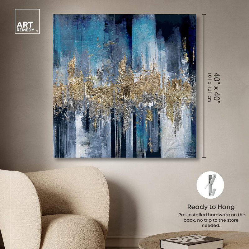 Relative Canvas Colorful Abstract Wall Art par Everly Quinn, H 40 po x l 40 po, Toile tendue