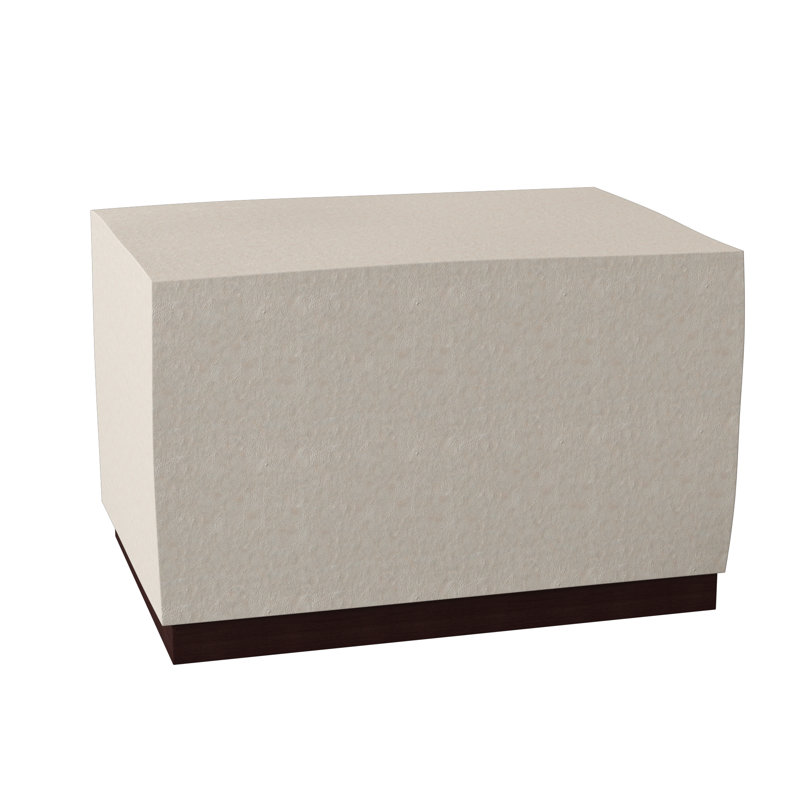 Merino 28" Genuine Leather Rectangle Standard Ottoman, Mocha, Light Grey Leather 202-010