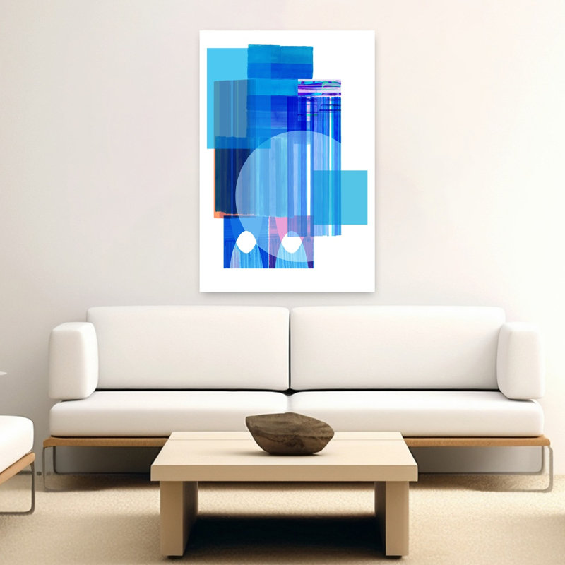 Art contemporain contemporain abstrait géométrique, H 60 po x l 40 po