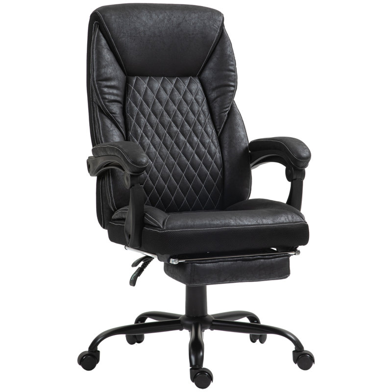 Fauteuil de direction avec repose-pieds, fauteuil de bureau ergonomique grand et haut, fauteuil pivotant inclinable avec dossier haut et hauteur réglable
