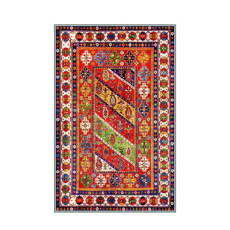 Luxurious Woven Area Rug, 5.9 x 9.2 ft, 100% Polyester, Antibacterial | Non-Slip PVC Felt Dot Underside, 0.3 in Pile Height | Machine Washable, 3D Digital Print, Perfect for Living Room & Bedroom Décor