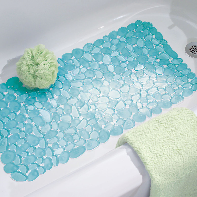 Sydni Plastic / Acrylic Non-Slip Shower Mat, Blue