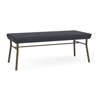 Chat Waiting Reception 2 Seat Bench Upholstered Seat Metal Frame
