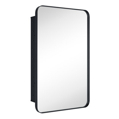 Haslem Recessed Framed Medicine Cabinet with Mirror and Adjustable Shelves