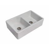 31.5 L X 19.6 W Fireclay Double Bowl Apron / Farmhouse Kitchen Sink