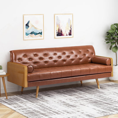 Canapé Adelaide Mid-Century moderne capitonné avec coussins décoratifs