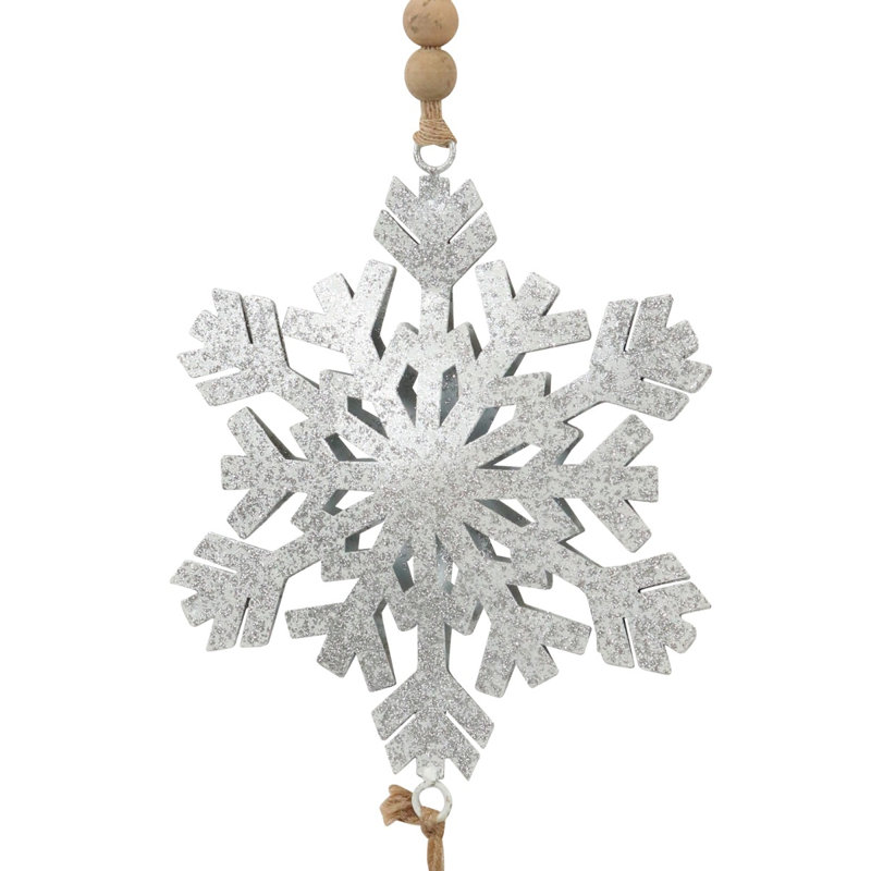 Ensemble de 2 ornements en forme de flocon de neige - argent