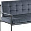  Causeuse en velours gris 51 po